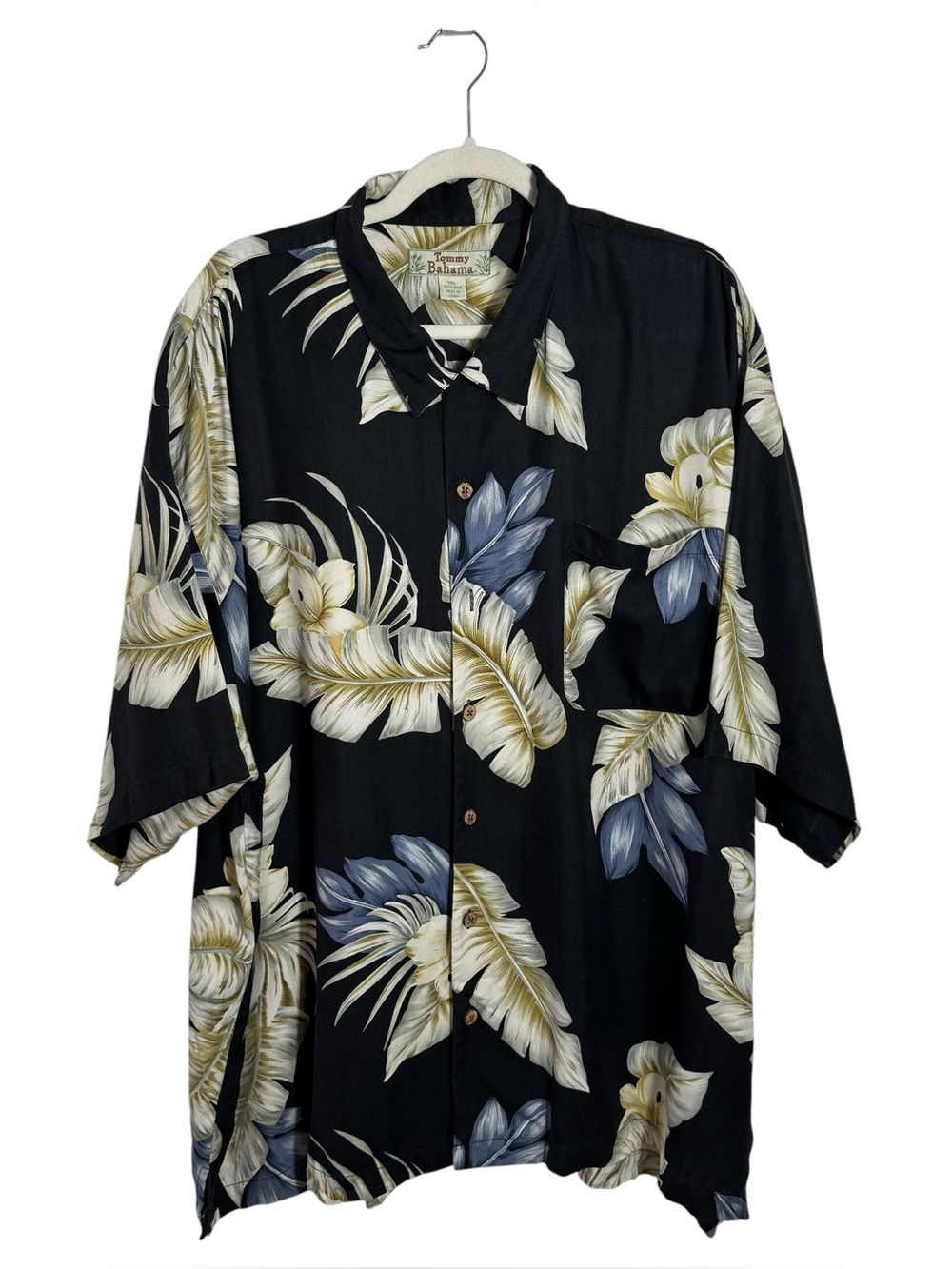 Tommy Bahama Hawaiian Camp Shirt XXL Silk Floral Palm Print